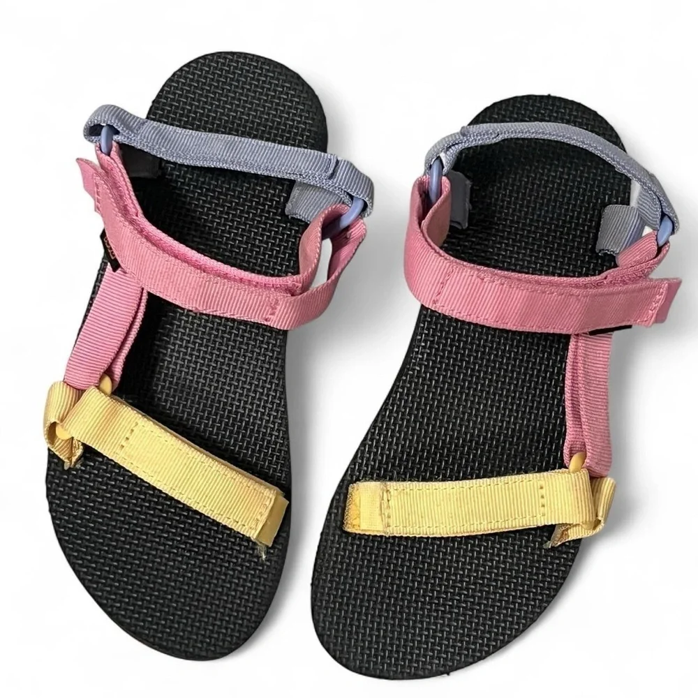 Teva Pink, yellow & blue sandals